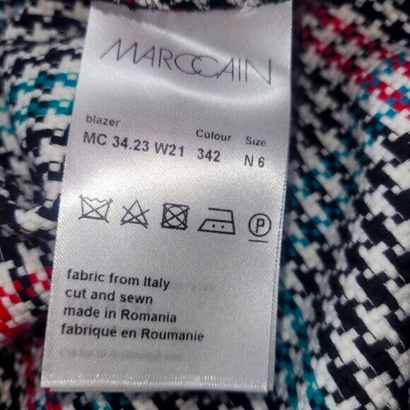 NWT Marc Cain Houndstooth Raw Hem  Blazer STATEMENT PIECE - Picture 8 of 12